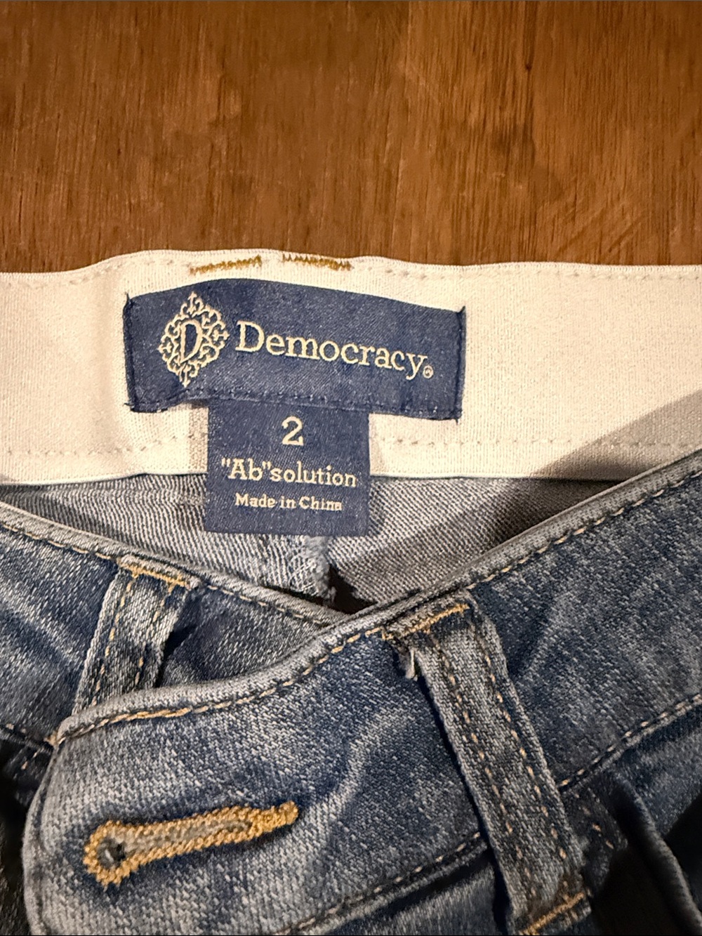 Democracy Light Blue Straight Leg Jeans with Floral Embroidery - Picture 3 of 4
